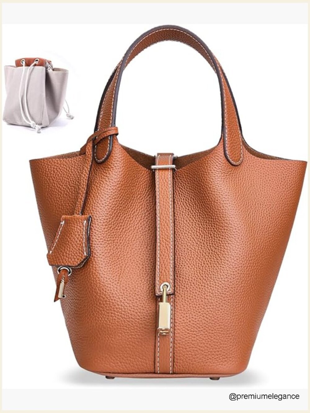 Genuine Leather Bucket Handbag Tote Satchel Crossbody Top-Handle Work Travel